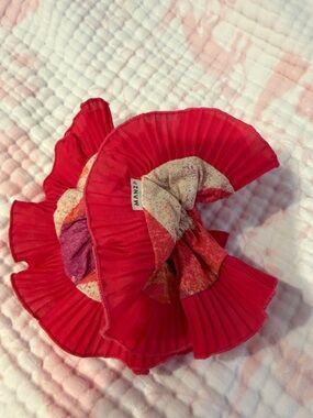 Kids Red Ruffled Hair Scrunchie